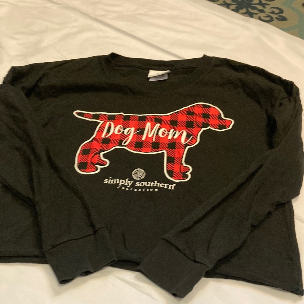 Simply Southern long sleeve crop Dog MOM size S